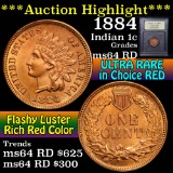 ***Auction Highlight*** 1884 Indian Cent 1c Graded Choice Unc RD by USCG (fc)