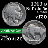 1919-s Buffalo Nickel 5c Grades vf, very fine