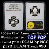 NGC 2009-s Clad American Samoa Washington Quarter 25c Graded GEM++ Proof Deep Cameo By NGC