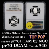 NGC 2009-s Silver American Samoa Washington Quarter 25c Graded GEM++ Proof Deep Cameo By NGC