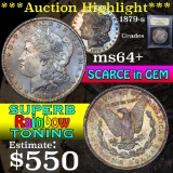***Auction Highlight*** 1879-s Rainbow Toned Morgan Dollar $1 Graded Choice+ Unc by USCG (fc)
