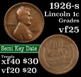 1926-s Lincoln Cent 1c Grades vf+