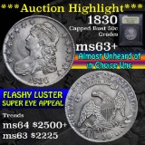 ***Auction Highlight*** 1830 Capped Bust Half Dollar 50c Graded Select+ Unc by USCG (fc)