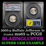 PCGS 2005-p Bison Jefferson Nickel 5c Graded GEM By PCGS