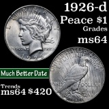 1926-d Peace Dollar $1 Grades Choice Unc (fc)