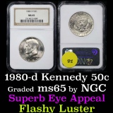 NGC 1980-d Kennedy Half Dollar 50c Graded GEM By NGC