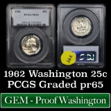 PCGS 1962 Washington Quarter 25c Graded GEM Proof By PCGS