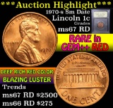 ***Auction Highlight*** 1970-s Sm Date Lincoln Cent 1c Graded GEM++ Unc RD by USCG (fc)