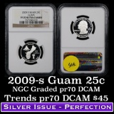 NGC 2009-s Silver Guam Washington Quarter 25c Graded GEM++ Proof Deep Cameo By NGC