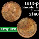 1912-p Lincoln Cent 1c Grades xf