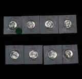 8 Assorted Silver Washington Quarters 25c