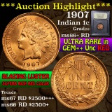 ***Auction Highlight*** 1907 Indian Cent 1c Graded GEM++ RD by USCG (fc)