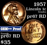 1957 Lincoln Cent 1c Grades Gem++ Proof Red