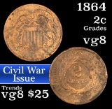 1864 Two Cent Piece 2c Grades vg, very good