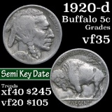1920-d Buffalo Nickel 5c Grades vf++