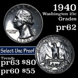 1940 Washington Quarter 25c Grades Select Proof