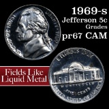 1969-s Jefferson Nickel 5c Grades GEM++ Proof Cameo