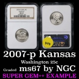 NGC 2005-p Kansas Washington Quarter 25c Graded GEM++ By NGC
