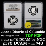 NGC 2009-s Silver District Of Columbia Washington Quarter 25c Graded GEM++ Proof Deep Cameo By NGC