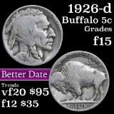 1926-d Buffalo Nickel 5c Grades f+