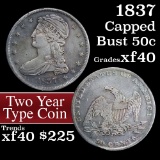 1837 Capped Bust Half Dollar 50c Grades xf (fc)