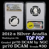 NGC 2012-s Silver Acadia Washington Quarter 25c Graded GEM++ Proof Deep Cameo By NGC