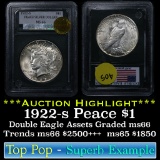 1922-s Peace Dollar $1 Graded ms66 by Double Eagle Assets