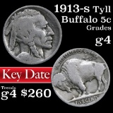 1913-s Ty II Buffalo Nickel 5c Grades g, good (fc)