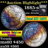 1885-s Rainbow Toned Morgan Dollar $1 Graded Unc Details by USCG (fc)