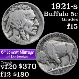 1921-s Buffalo Nickel 5c Grades f+ (fc)