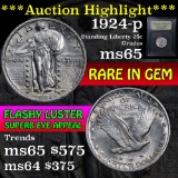 ***Auction Highlight*** 1924-p Standing Liberty Quarter 25c Graded GEM Unc by USCG (fc)