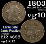 1803 Sm date, Lg fraction Draped Bust Large Cent 1c Grades vg+ (fc)