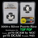 NGC 2009-s Silver Puerto Rico Washington Quarter 25c Graded GEM++ Proof Deep Cameo By NGC