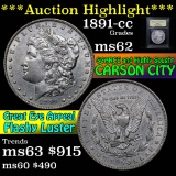 ***Auction Highlight*** 1891-cc Morgan Dollar $1 Graded Select Unc by USCG (fc)