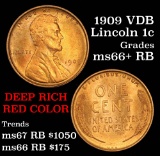 1909 VDB Lincoln Cent 1c Grades GEM++ RB (fc)