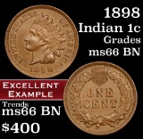 1898 Indian Cent 1c Grades GEM+ Unc BN (fc)