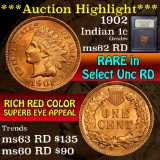 1902 Indian Cent 1c Graded Select Unc RD by USCG