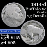1914-d Buffalo Nickel 5c Grades vg details