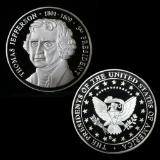 Thomas Jefferson 1 oz .999 fine silver round