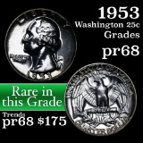 1953 Washington Quarter 25c Grades GEM++ Proof