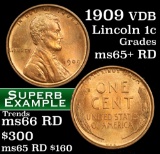 1909 VDB Lincoln Cent 1c Grades Gem+ Unc RD (fc)