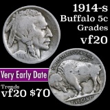 1914-s Buffalo Nickel 5c Grades vf, very fine
