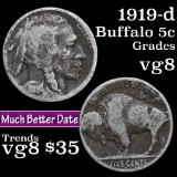 1919-d Buffalo Nickel 5c Grades vg, very good