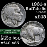 1931-s Buffalo Nickel 5c Grades xf+