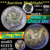 ***Auction Highlight*** 1897-s Rainbow Toned Morgan Dollar $1 Graded Choice Unc PL by USCG (fc)