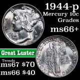 1944-p Mercury Dime 10c Grades GEM++ Unc