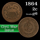 1864 Two Cent Piece 2c Grades g+
