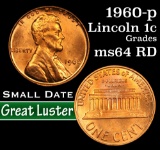 1960-p Sm Date Lincoln Cent 1c Grades Choice Unc RD