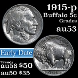 1915-p Buffalo Nickel 5c Grades Select AU
