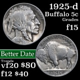 1925-d Buffalo Nickel 5c Grades f+
